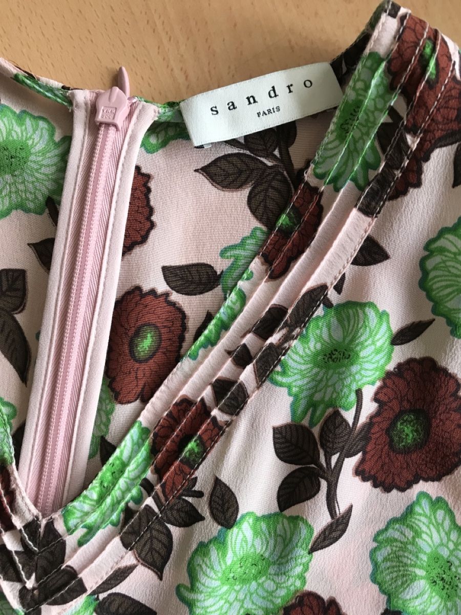 Sandro Kleider: SANDRO - Robe Ajustée, Évasée, t34, 100% Soie à fleurs – Neu (gemäss Beschreibung) aus Morges von sandy069 4