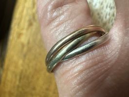 Goldring dreifarbig, Grösse 57