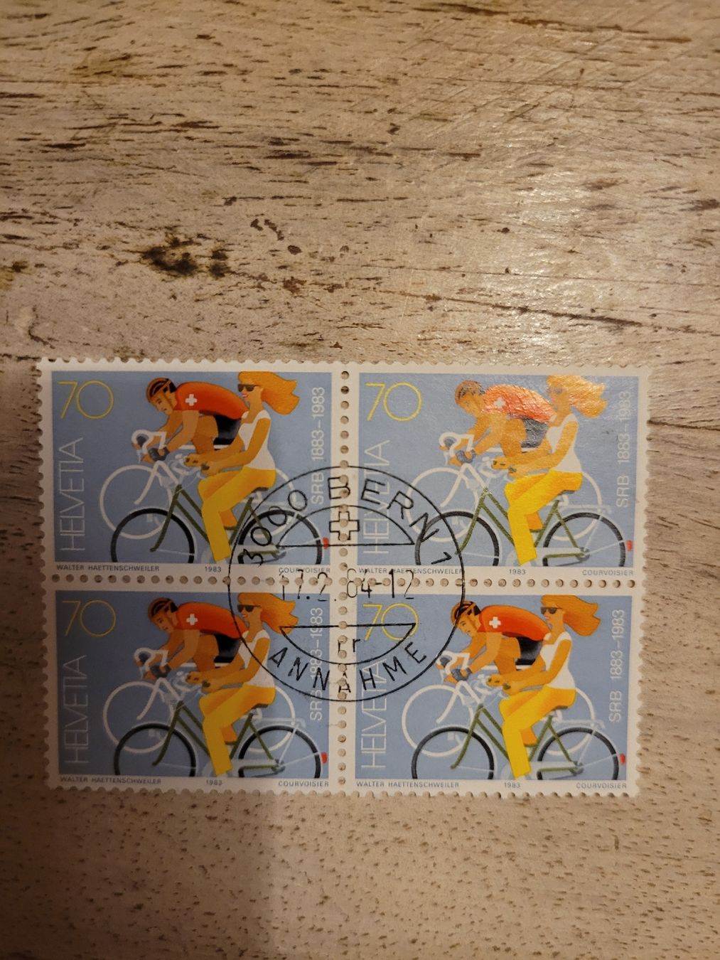Tutti i francobolli: 100 J. Schw. Rad.- u. Motorfahrer-Bund – Usato da Inwil venduto da Flower2325