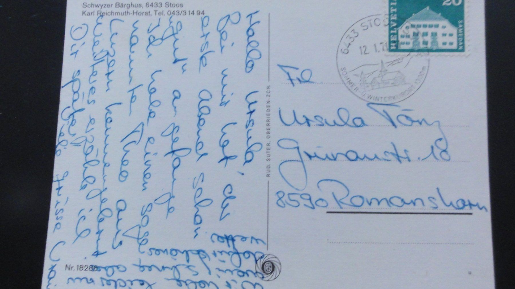 Cartoline postali: Antike Postkarte Schwyzer Gärghus, Stoos – Usato da Abtwil SG venduto da mutts1 1