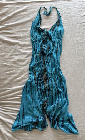 Kleid Batik türkis-braun luftig wie neu