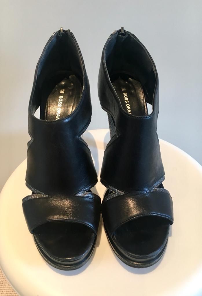 Hugo Boss Scarpe da donna: Boss Orange High Heels, Leder, Gr 38, schwarz/anthrazit – Usato da Dornach venduto da Snow54 3