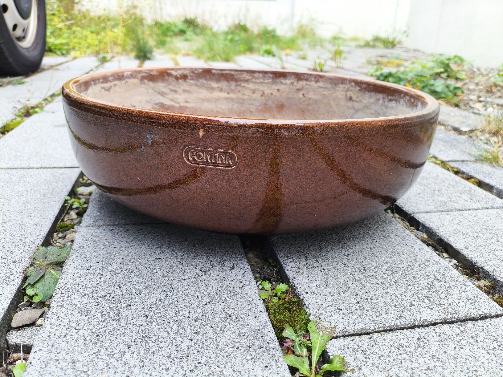 Schalen: Steingut Schale für Wasserspiel oder Blumen – Gebraucht aus Unterbäch VS von ricirici55 1