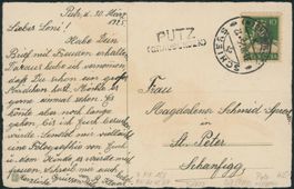 GR Putz - Stabstempel - Schiers - Karte - EF - Luzein