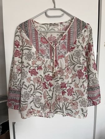 Bluse Nile Damen Grösse S weiss/pink bedruckt
