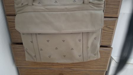Maestro Handtasche beige mit Muster diverse Fächer guter Zus