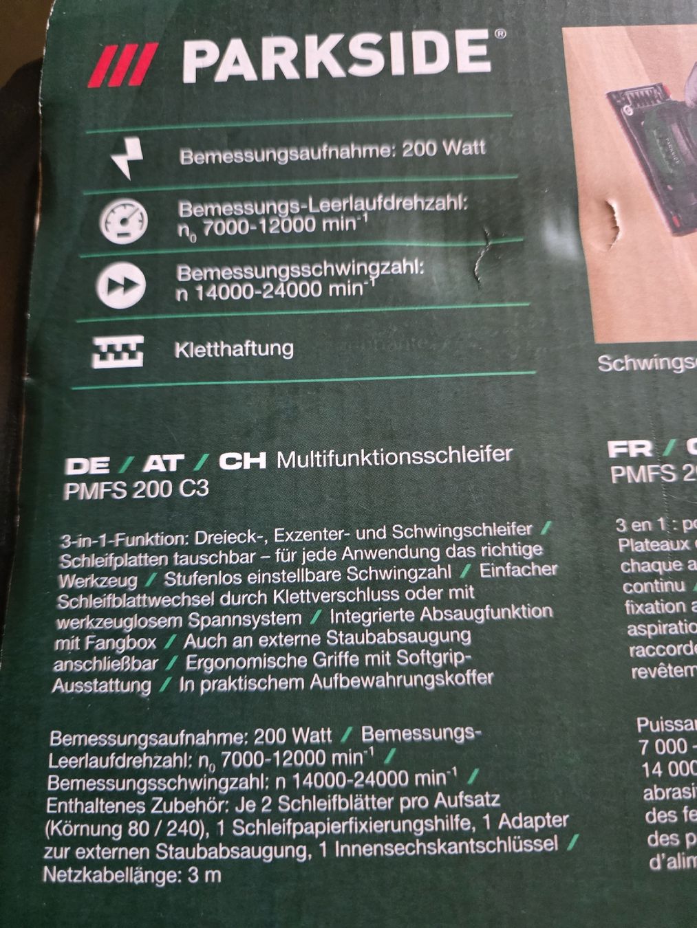 Smerigliatrici & Lucidatrici: Parkside Multifunktionsschleifer PMFS 200 C3 neu – Nuovo e nell'imballaggio originale da Schlattingen venduto da Buio79 3
