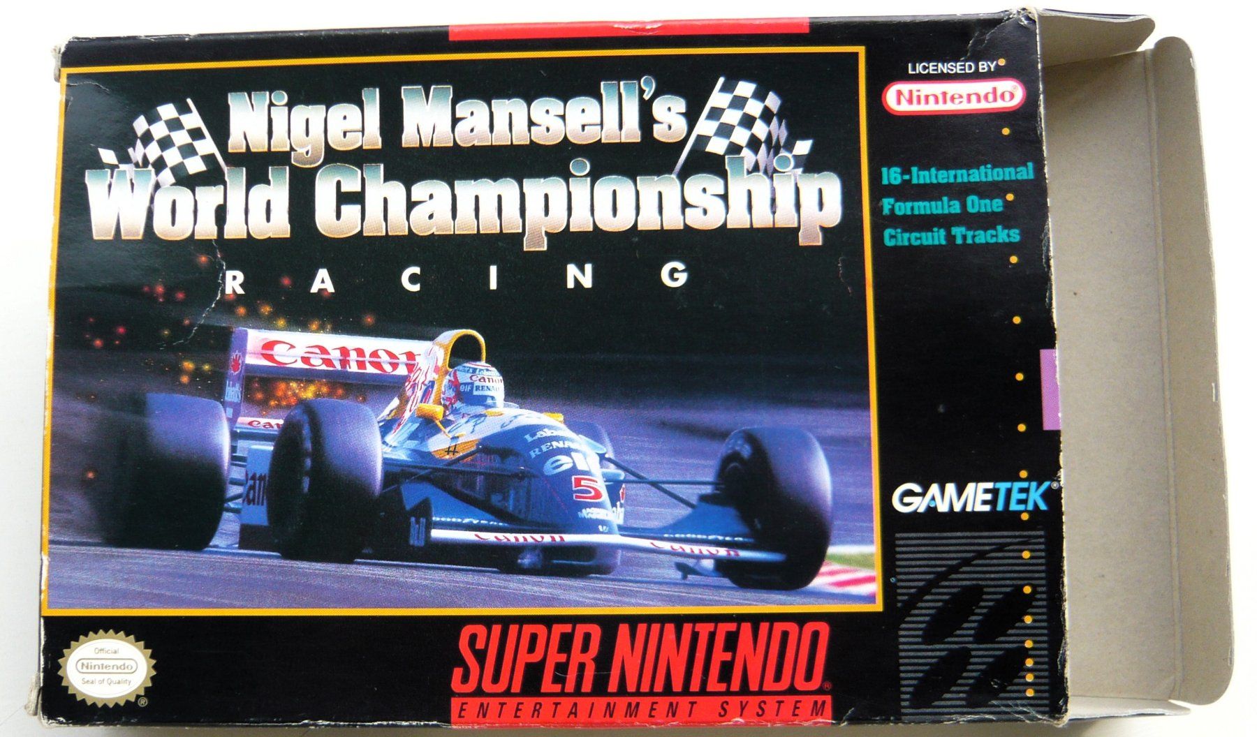 Nintendo Giochi: SNES: - Nigel Mansell's World Championship, Boite + Notice – Usato da Onex venduto da Jaguar1986 1