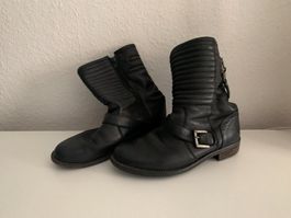 MAX - Leder Stiefelette schwarz 36