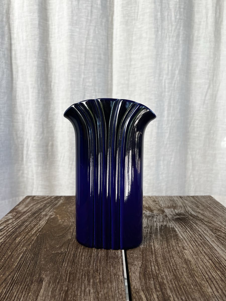 Vasi & Recipienti: Vintage vase, cobalt blue ceramic with ruffled rim – Usato da Oberägeri venduto da Theonose74 6
