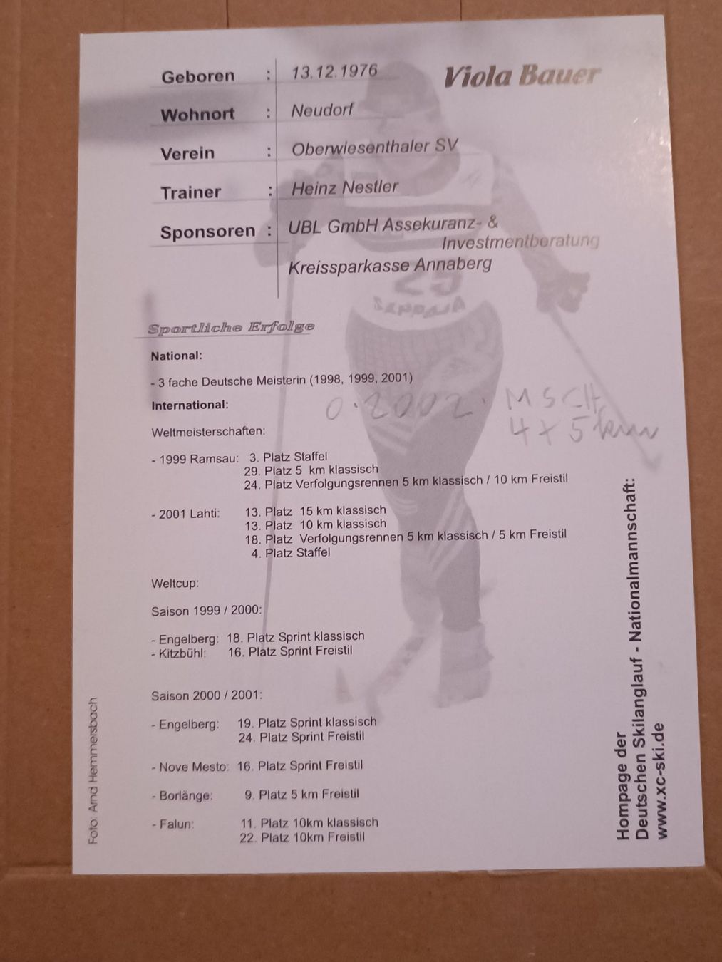 Autographes: Viola Bauer - Olympia Gold – D'occasion à Menziken par Autogramme 1