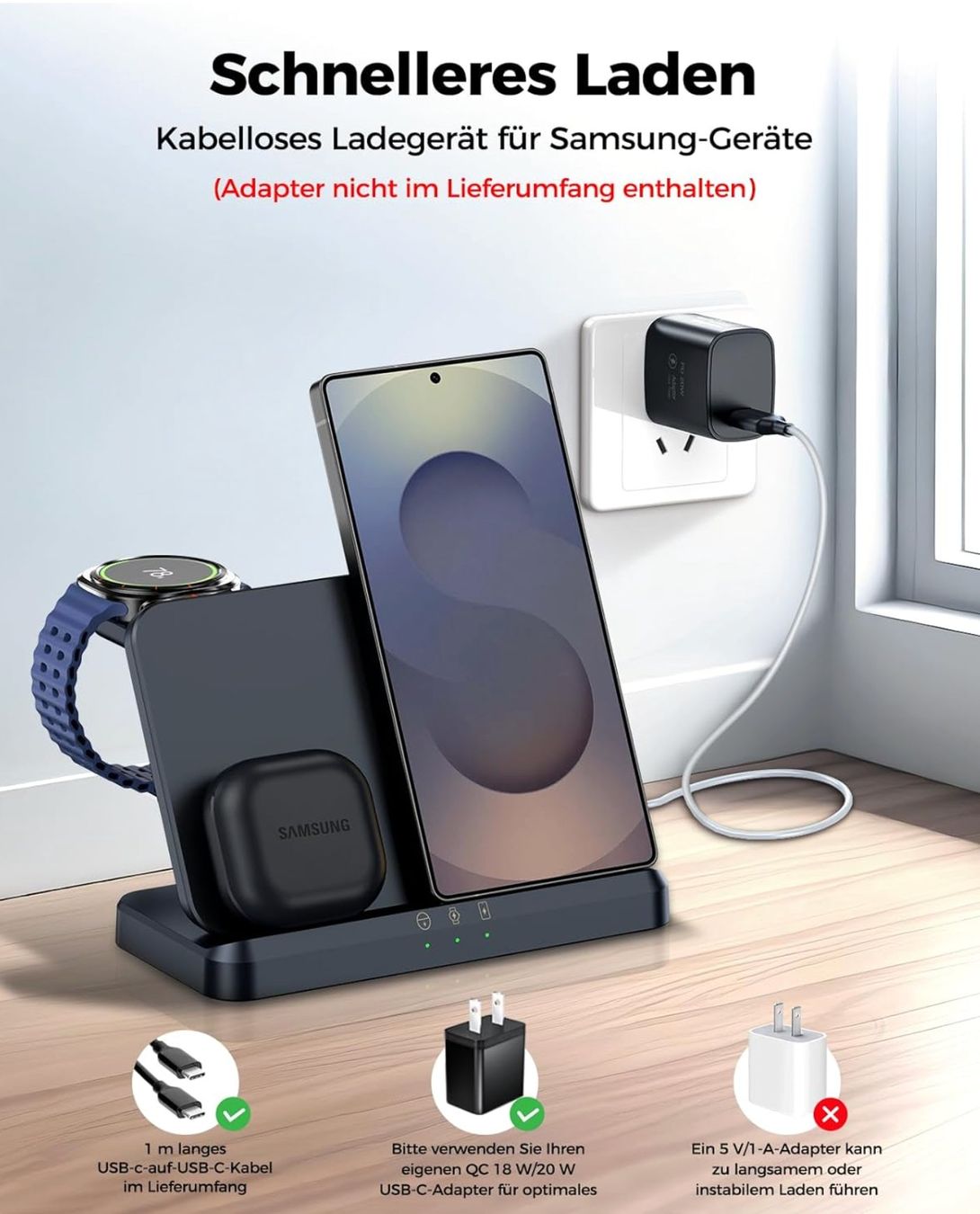 Caricabatterie: Induktive Ladestation für Samsung – Nuovo e nell'imballaggio originale da Mellingen venduto da Samiross 2