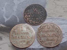 Canton Graubunden 1/2 Batzen 1812 - 2 x 1 Batzen 1836 - 1842