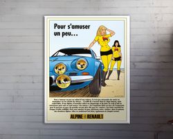 Toile HD «Alpine A110 Publicité» Hommage Team Aseptogyl