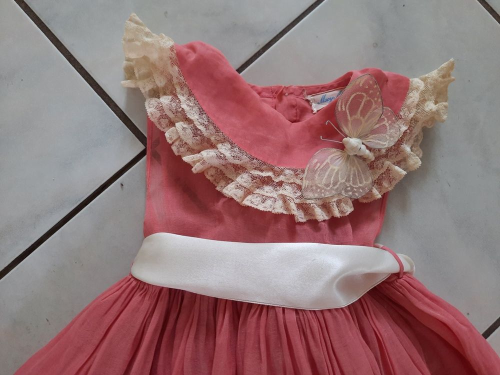 JOLIE ROBE ÉPOQUE 1930 d'hiver blanche pour grande poupée ancienne EUR