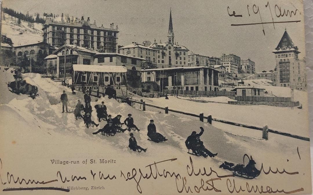 Ansichtskarten: St. MORITZ - Village-run - 1903 – Gebraucht aus Delémont von Domdom1