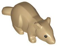 LEGO 36756pb01 Dark Tan Rat / Mouse with Black Eyes