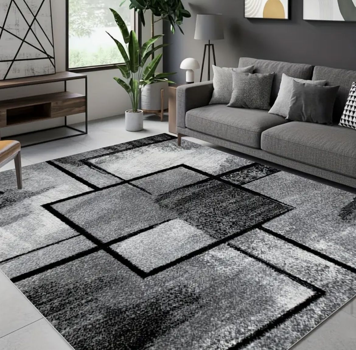 Tappeti: Geometric Grey & Black Carpet - Washable & Modern Look! – Nuovo e nell'imballaggio originale da Zürich venduto da chj_855s