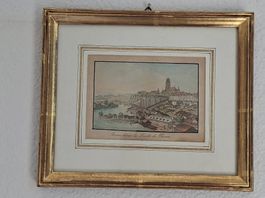 Stich handkoloriert "Berne depuis la route de Thoune"