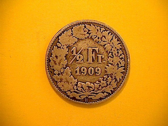 Alle Münzen: 50 Rp. 1909 – Gebraucht aus Buchs AG von Ged8