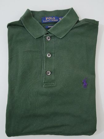 Polo Ralph Lauren vert sapin, taille XS, Slim Fit