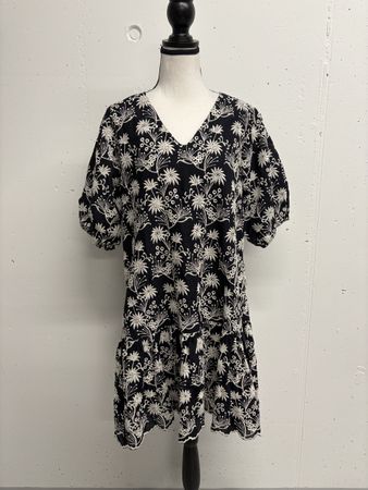 NEXT Kleid dunkelblau weiss Stickerei Gr. 42 NEU