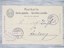 CL16 Carte Postale + Timbre Suisse 1893