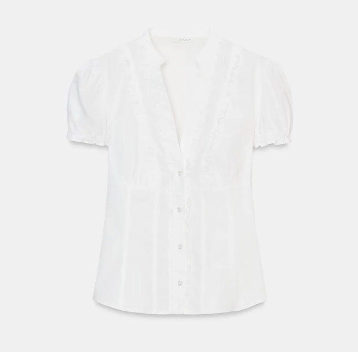 Zara Camicette: White Ruffled Zara Blouse M – Nuovo (secondo la descrizione) da Zürich venduto da jul_r297 1