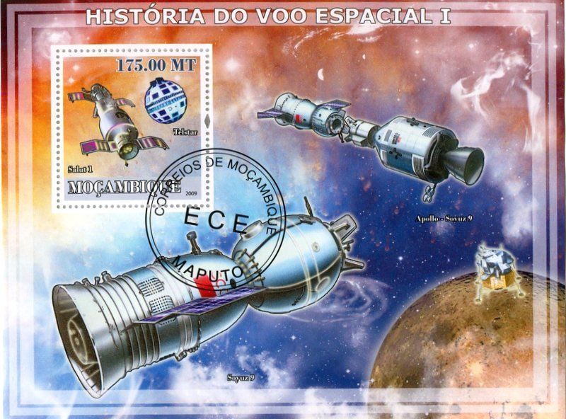 Tous les timbres: Block "Apollo-Sojus". Mosambik – Neuf avec emballage d'origine à Basel par Butsch5