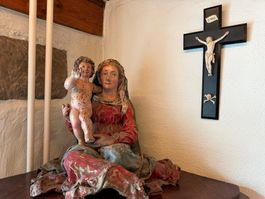 Madonna & Kind Süditalien 17./18. Jahrhundert aus Sackleinen