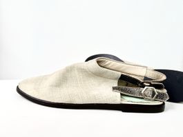 Beige Slingback-Sandalen mit Riemchen Gr.39
