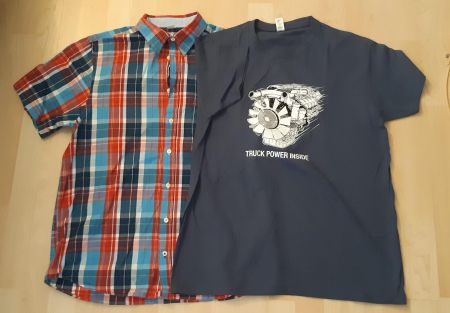 Herren Hemd + T-shirt, Gr. 38/40+M, Marke: SOLS + BABISTA