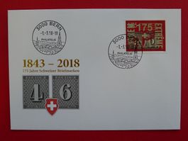 2018, W115 auf Ersttagsbrief: Silber-Aufdruck EXTREM!