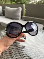 Omega Sonnenbrille OM 0003 Damen Oversize Schwarz mit Etui