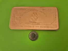10 Unzen Kupferbarren 999 massiv (Segelschiff)
