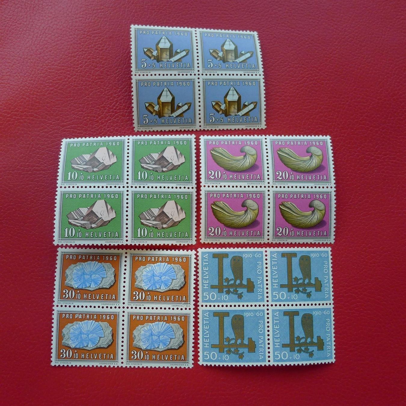 Tutti i francobolli: 1960, B96-B100, ** postfrische Viererblöcke, Kat: 48.-+ – Usato da Sursee venduto da Luzernerraute