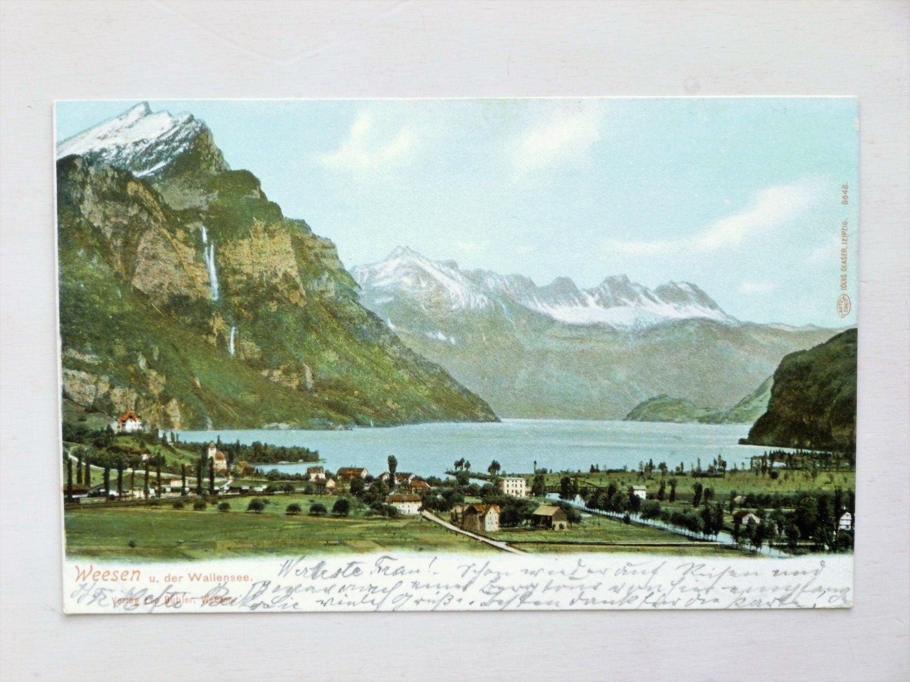 Cartoline postali: WEESEN - WALENSEE - Lot: 2 AK 1907 + 1908, farbig, gelaufen – Usato da Uster venduto da schepus23 1