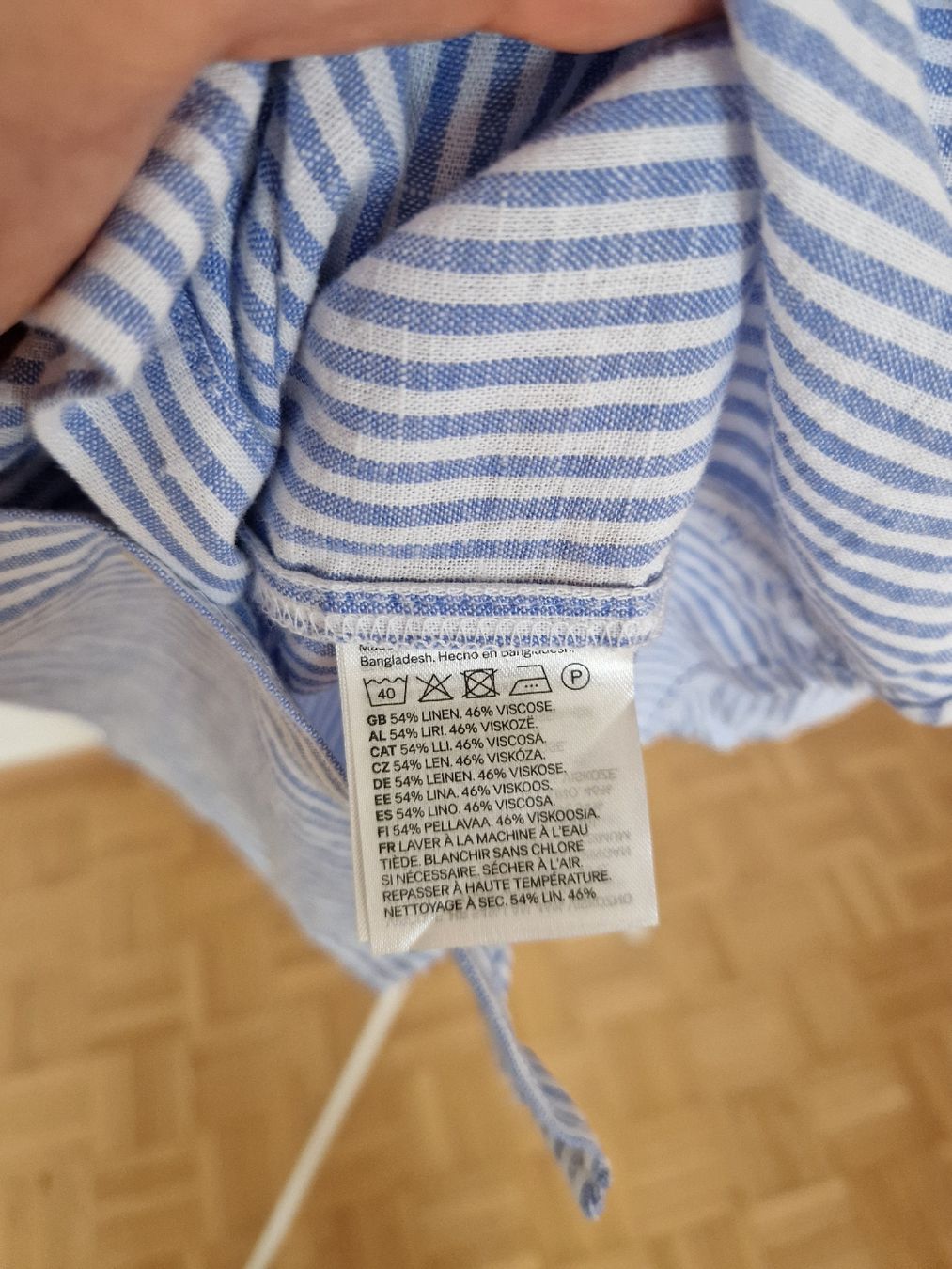 H&M Camicette: H&M Leinenbluse, Blaun gestreift, Neu – Nuovo e nell'imballaggio originale da Samstagern venduto da DatJulie 3