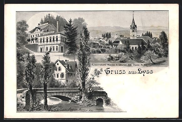 Cartoline postali: Lyss, Brauerei und Restaurant Lyss, Part – Usato da Berlin venduto da bartko-reher