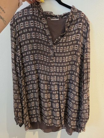 Hemisphere Bluse braun gemustert 100% Viskose Grösse L neu