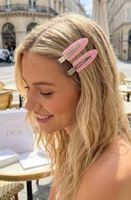 100% ❤️ Dior NEW Hair Clips, Pink Oblique, Set of 2, Trendy!