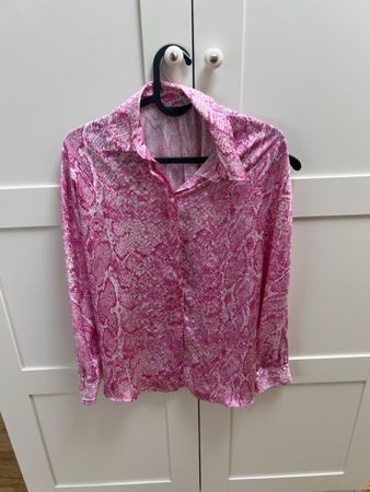Zara Hemdbluse Schlangenmuster pink Grösse XS Zustand gut