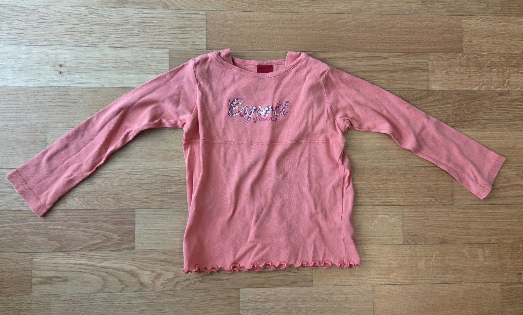 Blusen, T-Shirts & Tops: Langarmshirt Gr. 116/122, Farbe Lachsorange – Gebraucht aus Glattpark(Opfikon) von dememora