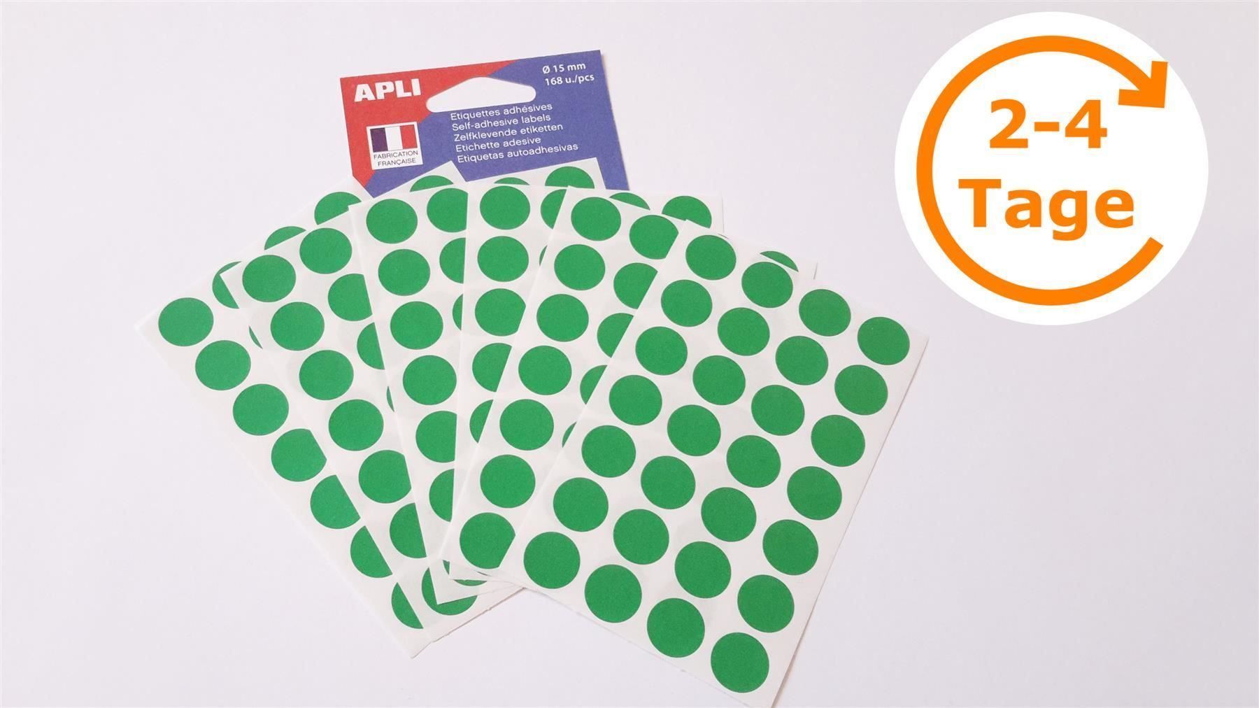 Aufkleber: Markierungspunkte, grün, 15mm, 168 Stück – Neu und originalverpackt aus St. Gallen von cointec