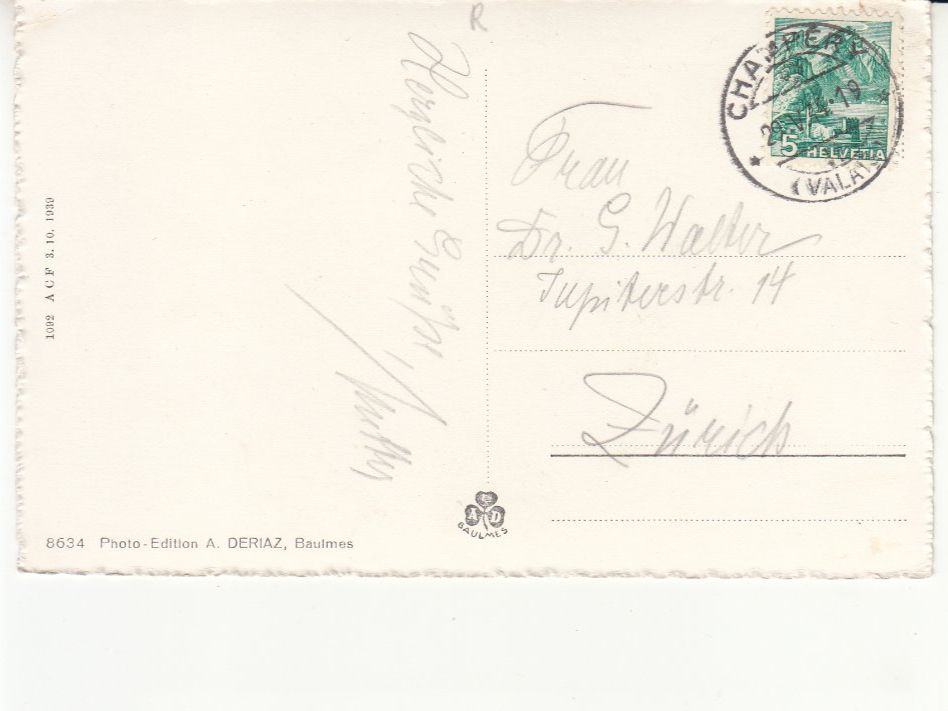 Cartoline postali: Champery-Planchaux 1944 – Usato da Bürglen TG venduto da StampGraf 1