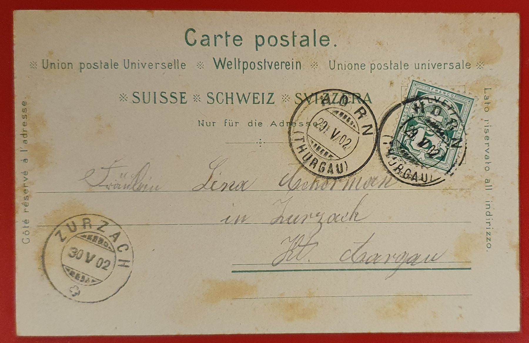 Cartoline postali: Gruss aus Horn 1902 – Usato da Kreuzlingen venduto da Rschweiz1 1