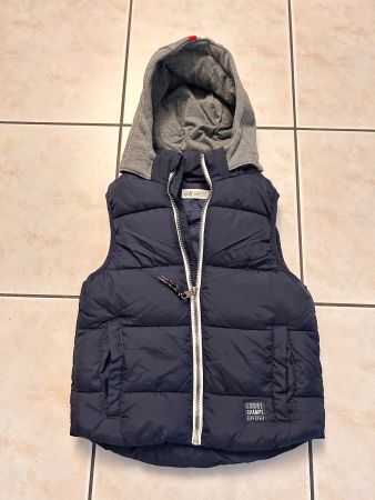 Puffer Gilet mit Kapuze blau Gr. 110 bis 116