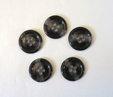 5 Knöpfe, ø 20 mm, schwarz/grau