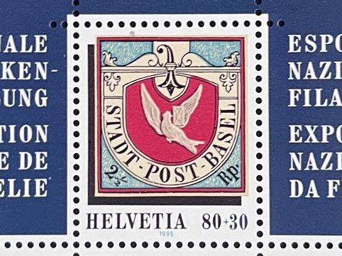 Tutti i francobolli: Basler Taube 95 Sonderblock postfrisch Schweiz Basler Dyybli – Nuovo (secondo la descrizione) da Düdingen venduto da Onkel.Friedrich 1