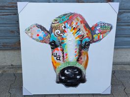 Kuh Bild NEU 70 cm x 70 cm x 4 cm